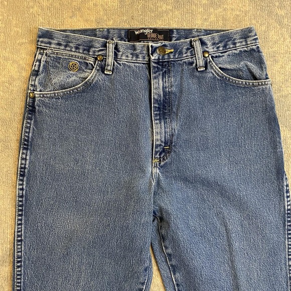 Wrangler George Strait Jeans Mens 34x36 Blue Medium Wash Straight Denim Pants - Picture 2 of 12